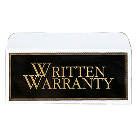 Deluxe Written Warranty Envelope 