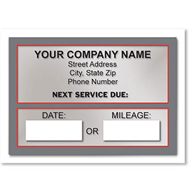 Jumbo Adhesive Service Reminder Stickers - Next Service Due