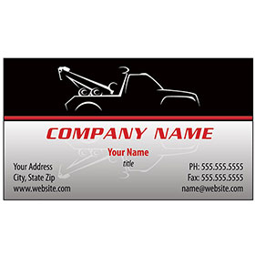 Full-Color Auto Repair Business Cards - Silhouette Towtruck