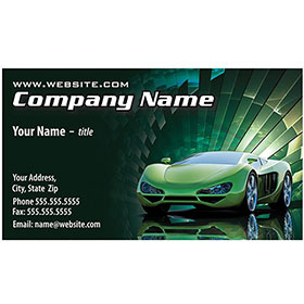 Full-Color Auto Repair Business Cards - Green Burst