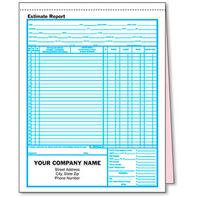 2-Part Auto Body Estimate Forms - Package of 250