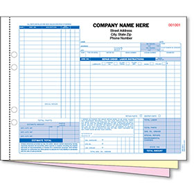 3-Part Mechanical Repair Order