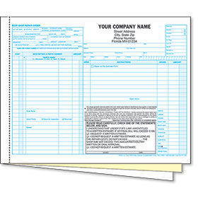 3-Part Florida Auto Body Repair Order Forms