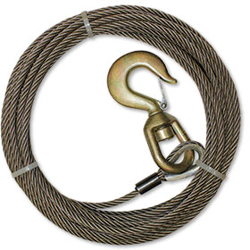 B/A 100' Fiber Core Wire Winch Line Assembly 3/8" Diameter