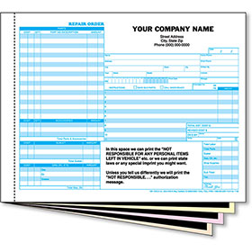 4-Part Carbon Mechanical Repair Order (250)