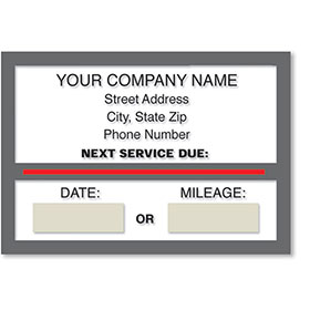 Jumbo Adhesive Service Reminders - Next Service Due