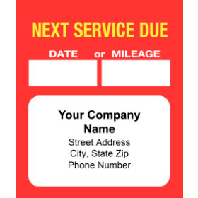 High-Visibility Auto Service Reminder Stickers - Red