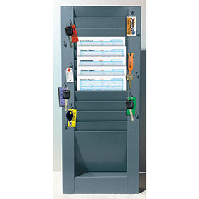 Vertical 12-Pocket Repair Order Rack with Key Hooks