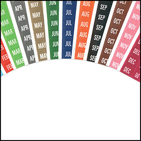 Horizontal/Vertical Repair Order Jacket Labels - Month Assortment (Jan.-Dec.)