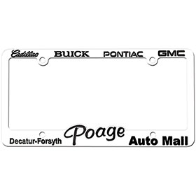 Raised Letter License Plate Frame - White