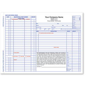 Auto Body Repair Order, 3-Part - 11" x 8½" (250)