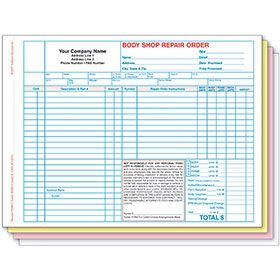 Body Shop Repair Order, 4-Part - 11" x 8½" (250)