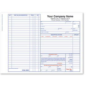 Mechanical Repair Order, 3-Part - 11" x 8½"(250)