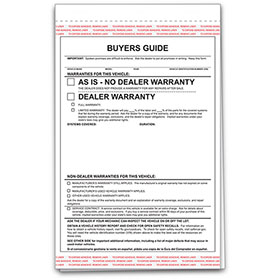 R&R 2-Part Carbonless Standard Car Buyers Guides