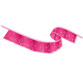 Pink Metallic Fringe Pennant