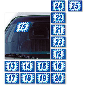 Explosion Car Year Stickers - Blue & White