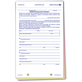 3-Part R&R Compatible No Screen Odometer Disclosure Forms