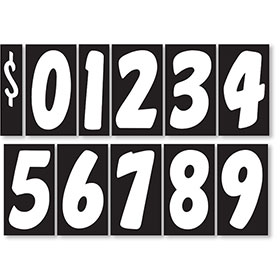 7.5" Peel & Stick Windshield Number Kit 7.5" - Black & White