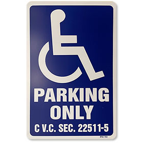 Handicapped Parking Only Sign