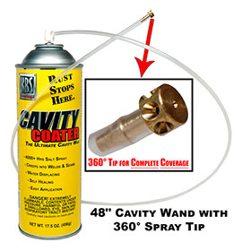 KBS Cavity Coater - Aerosol & 48" Cavity Wand w/360 Tip