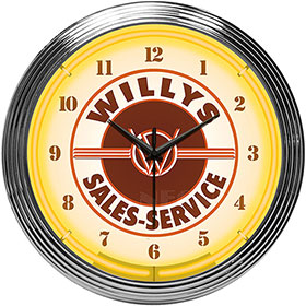 Neonetics Willys Sales-Service Jeep Neon Clock - 8JEEPW