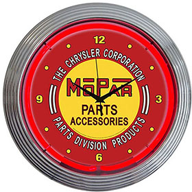 Neonetics Mopar Red Vintage Neon Clock