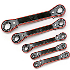 5 Piece SAE Offset Ratchet Box Wrench Set