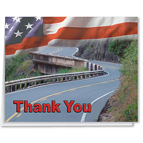 US Flag Premium Dealership Thank You Cards