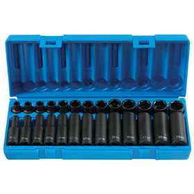 Grey Pneumatic 26 Pc. 3/8" Drive Standard & Deep Length Metric Master Impact Socket Set - 1226M