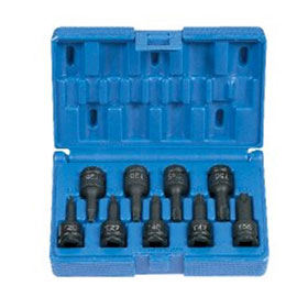 Grey Pneumatic 3/8" Drive 9 Piece Internal Star Impact Driver Set - 1200T