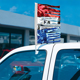 Fringe Metallic Clip-On Flag Kit - Red, Silver & Blue