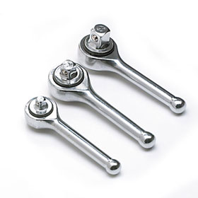 Wisdom 3-Piece Stubby Ratchet Set - 1/4", 3/8" & 1/2"